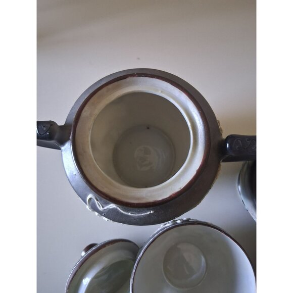 Vintage Japanese Dragon Tea Set Sugar Bowl Creamer 3 Cups  Hand-Painted Moriage - Picture 7 of 16